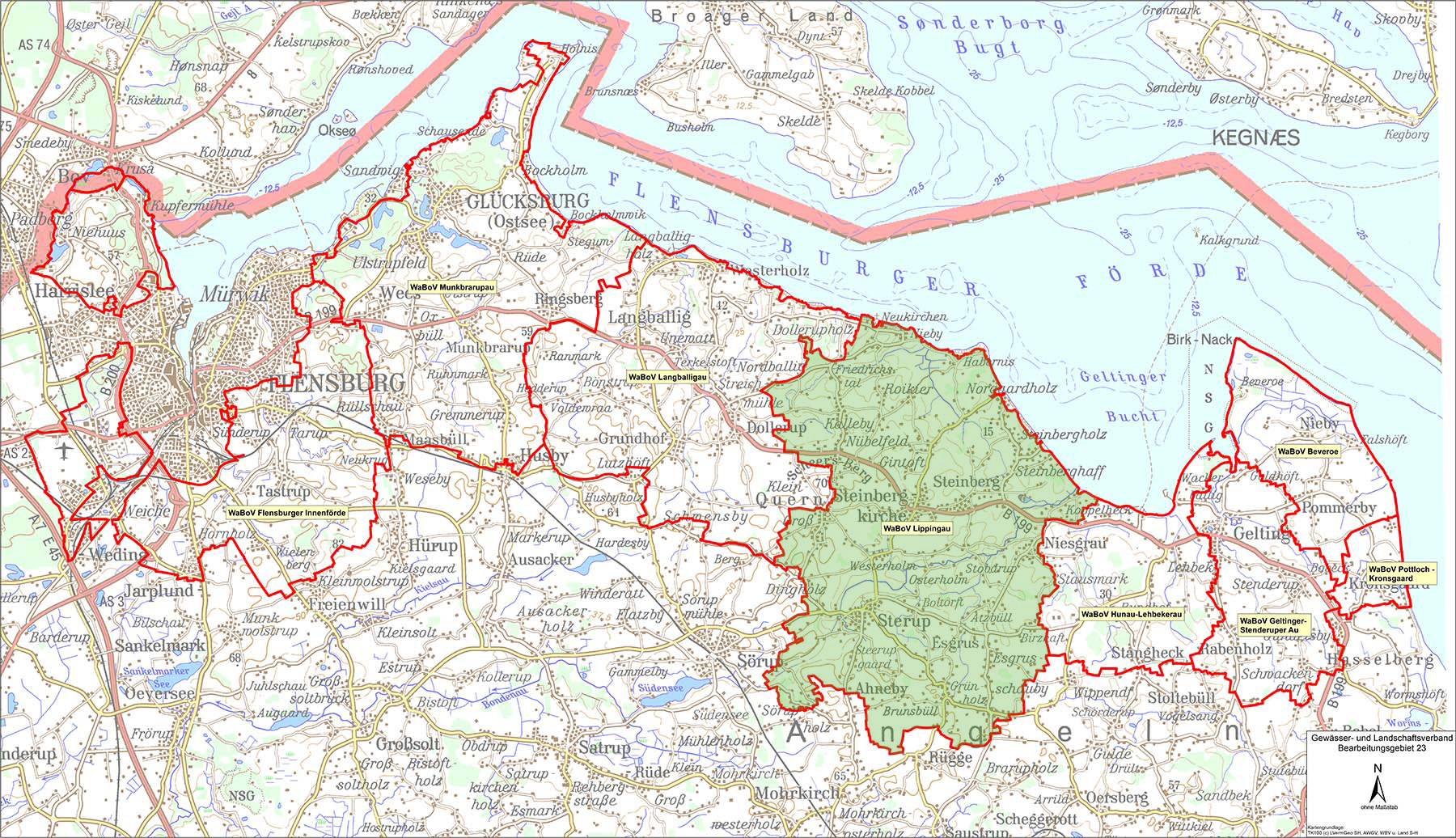 Verbandsgebiet des Wasser- und Bodenverband Langballigau